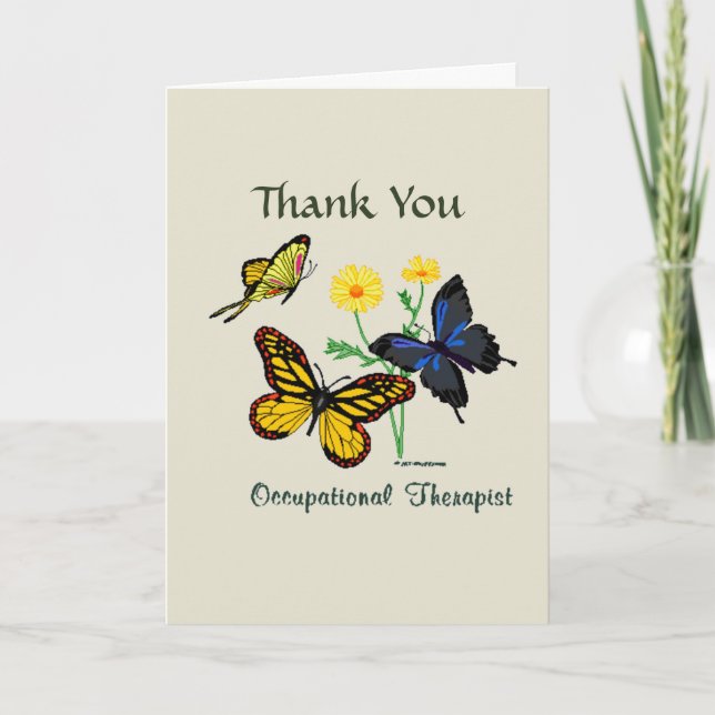 Tarjeta De Agradecimiento Terapia Ocupacional Gracias (Anverso)