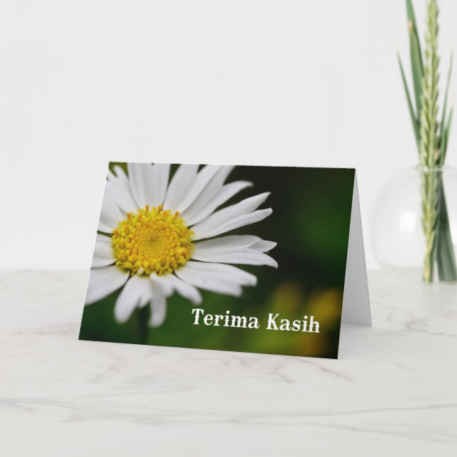 Tarjeta De Agradecimiento Terima kasih - Gracias en malayo e indonesio (Anverso)