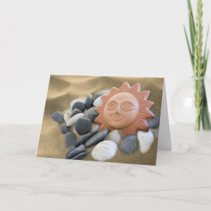 Tarjeta De Agradecimiento Terra Cotta Sun Con Rocas Y Arena