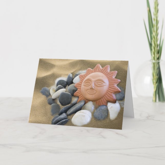 Tarjeta De Agradecimiento Terra Cotta Sun Con Rocas Y Arena (Anverso)