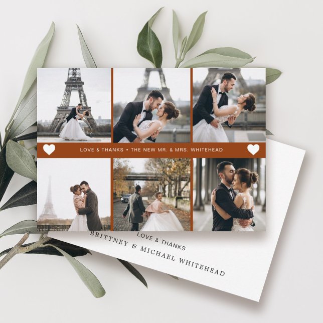 Tarjeta De Agradecimiento Terracota de Collage de fotos moderno (Subido por el creador)