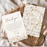 Tarjeta De Agradecimiento Terracota de ducha de novia del Boho Wildflower<br><div class="desc">Exprese su gratitud con nuestra tarjeta Terracotta Wildflower Bridal Shower Esta hermosa tarjeta de diseño captura la esencia del encanto de la naturaleza, con flores silvestres vibrantes en un cálido telón de fondo de terracota. Las delicadas flores silvestres simbolizan la belleza y la singularidad de cada momento compartido durante la...</div>