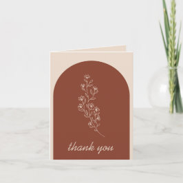 Tarjeta De Agradecimiento Terracota Flor Temporada de Verano Otoño