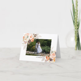 Tarjeta De Agradecimiento Terracota Foto Floral Boho Boho Fall Wedding