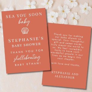 Tarjeta De Agradecimiento Terracota Mar Te Veré Pronto Baby Shower Agradecim