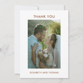 Tarjeta De Agradecimiento Terracota y boda fotoelegante