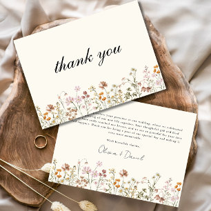 Tarjeta De Agradecimiento Terracotta Beige Boho Boda