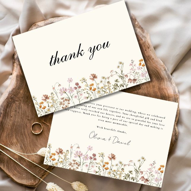 Tarjeta De Agradecimiento Terracotta Beige Boho Boda (Subido por el creador)