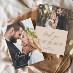 Tarjeta De Agradecimiento Terracotta Boda Gracias 2 Fotos<br><div class="desc">Tarjetas de agradecimiento escritas a mano por el boda que tienen una foto en la parte delantera y trasera. Las tarjetas Fall, Autumn, Spring, Summer e Winter (Caída, Otoño, Primavera, Verano e Invierno) contienen una moderna tipografía de escritura cursiva con letras a mano que son elegantes, simples y modernas para...</div>
