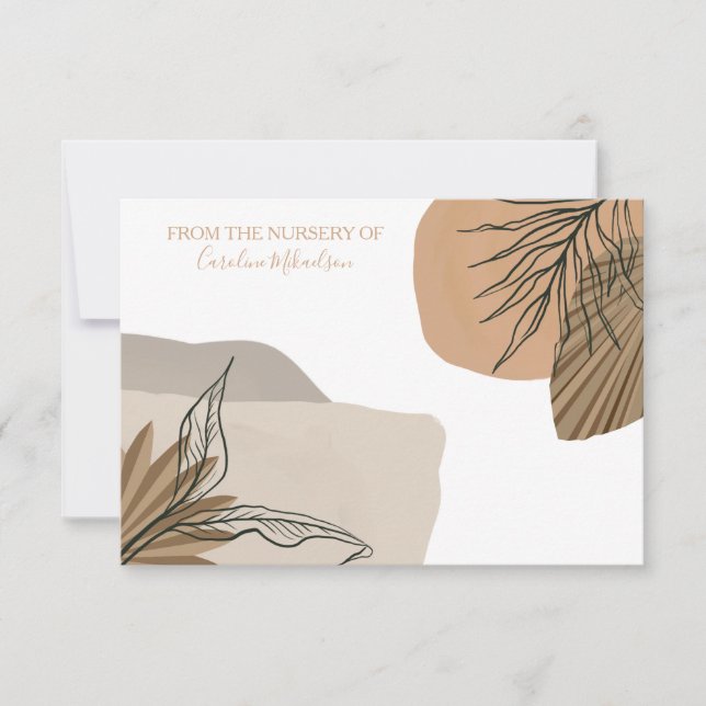 Tarjeta De Agradecimiento Terracotta Boho Floral Pampas (Anverso)