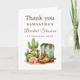 Tarjeta De Agradecimiento Terracotta Cactus Arizona Vaquera Despedida de Sol