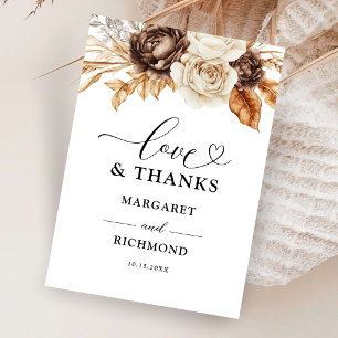Tarjeta De Agradecimiento Terracotta Dusty Brown Boda Floral Gracias