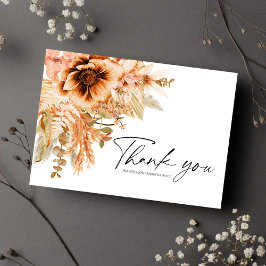 Tarjeta De Agradecimiento Terracotta Floral Fall Wedding