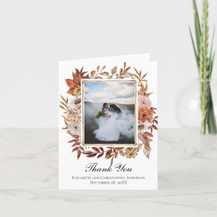 Tarjeta De Agradecimiento Terracotta Rust Boho Boda de fotografía floral