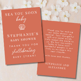 Tarjeta De Agradecimiento Terracotta Sea You Soon Baby Shower Thank You