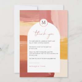 Tarjeta De Agradecimiento Terracotta Sunrise | Mesa Boda Gracias