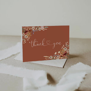 Tarjeta De Agradecimiento Terracotta Tiny Wildflower Baby Shower