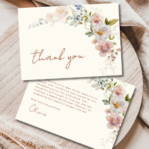 Tarjeta De Agradecimiento Terracotta Wildflower Baby Shower
