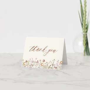 Tarjeta De Agradecimiento Terracotta Wildflower Bridal Shower