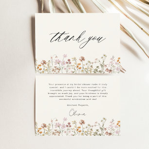Tarjeta De Agradecimiento Terracotta Wildflower Bridal Shower