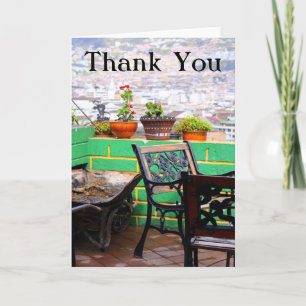 Tarjeta De Agradecimiento Terraza Jardín Gracias