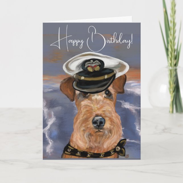 TARJETA DE AGRADECIMIENTO TERRIER AIREDALE        (Anverso)