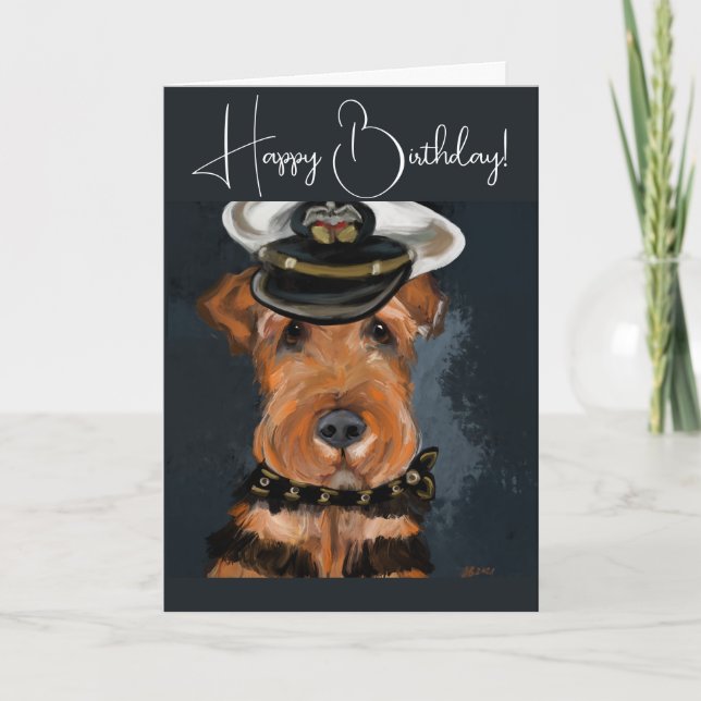 TARJETA DE AGRADECIMIENTO TERRIER AIREDALE        (Anverso)