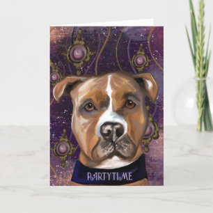 TARJETA DE AGRADECIMIENTO TERRIER STAFFORDSHIRE AMERICANO