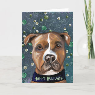 TARJETA DE AGRADECIMIENTO TERRIER STAFFORDSHIRE AMERICANO