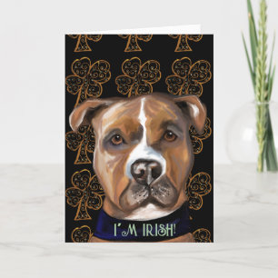 TARJETA DE AGRADECIMIENTO TERRIER STAFFORDSHIRE AMERICANO       