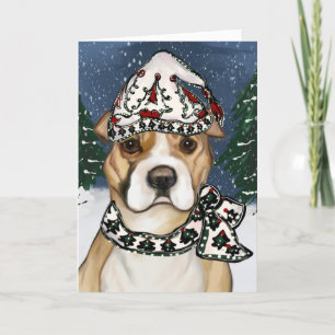 TARJETA DE AGRADECIMIENTO TERRIER STAFFORDSHIRE AMERICANO       