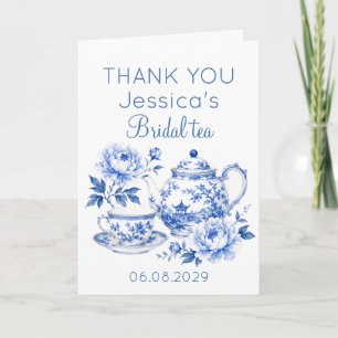 Tarjeta De Agradecimiento Tetera de Chinoiserie Floral Vintage Despedida de 