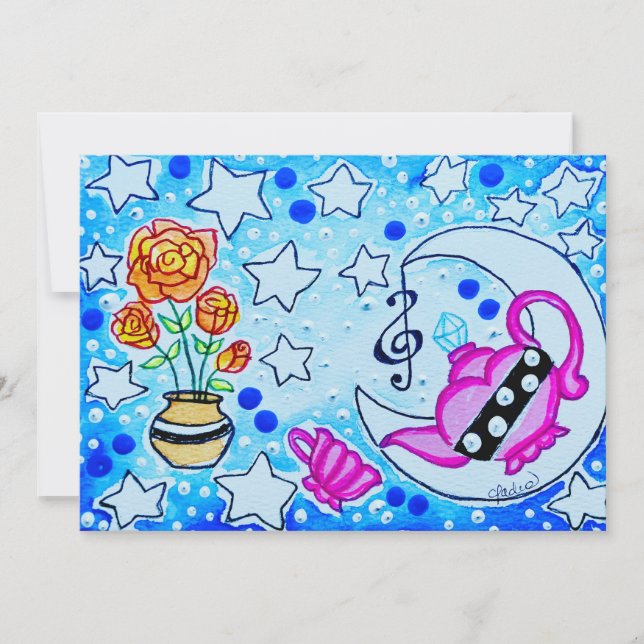 Tarjeta De Agradecimiento Tetera rosa linda (Anverso)