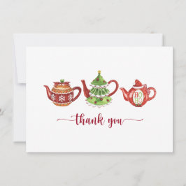 Tarjeta De Agradecimiento Teteras navidades, Fiesta