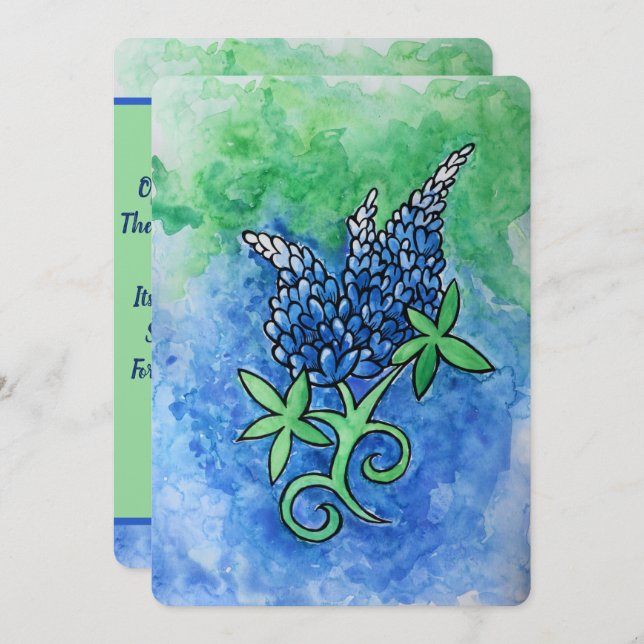 Tarjeta De Agradecimiento Texas Bluebonnets (Anverso / Reverso)