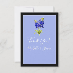 Tarjeta De Agradecimiento Texas Bluebonnets sobre el azul de la pizarra, la