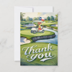 Tarjeta De Agradecimiento Texas Golfer Birthday Party en el campo de golf