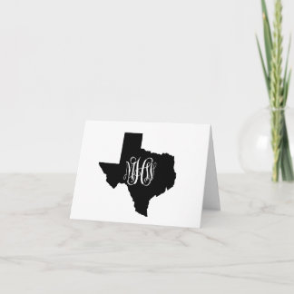Tarjeta De Agradecimiento Texas Negro Blanco 3 Init Vid Monograma Hacer uno
