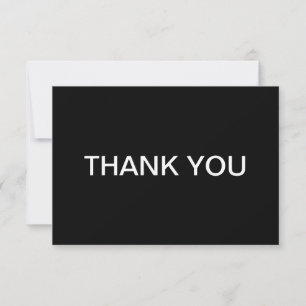 Tarjeta De Agradecimiento Texto blanco negro negrita de aspecto moderno