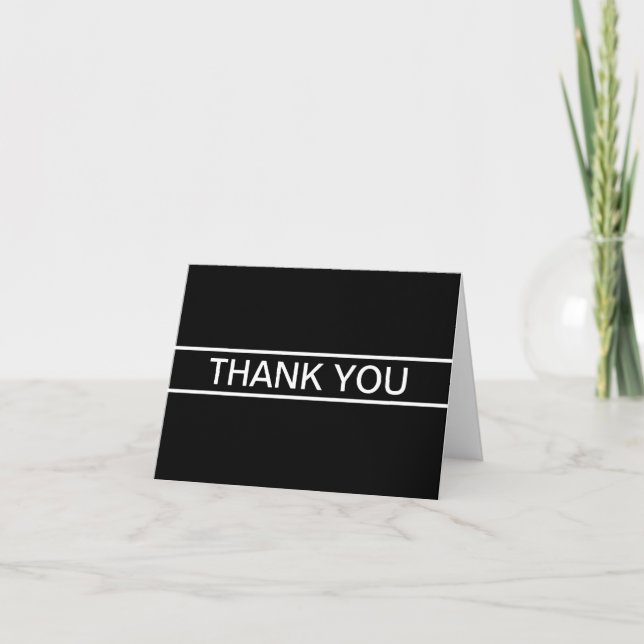 Tarjeta De Agradecimiento Texto de Personalizable| Negros y blancos modernos (Anverso)