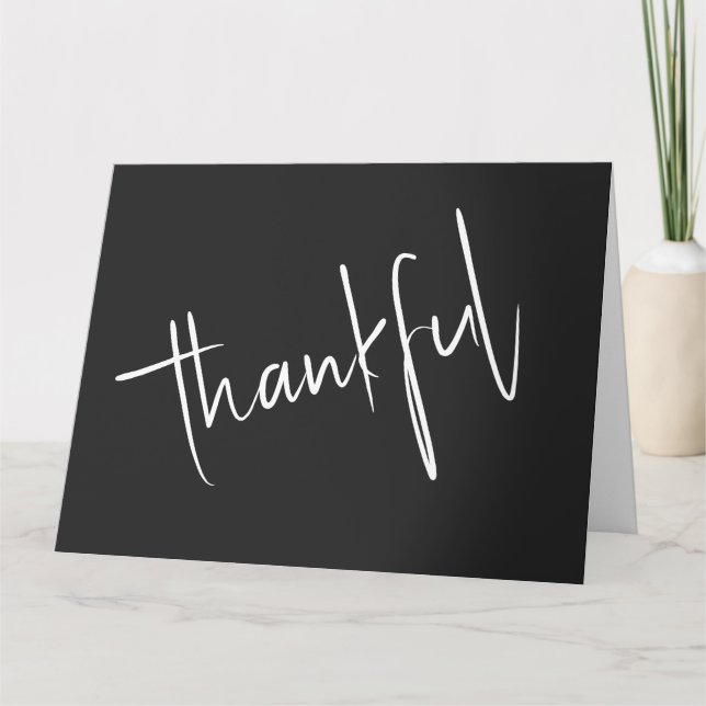 Tarjeta De Agradecimiento Texto elegante del Día de Acción de Gracias (Anverso)