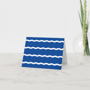 Tarjeta De Agradecimiento texto personalizar Olas blancas azules rayas náuti