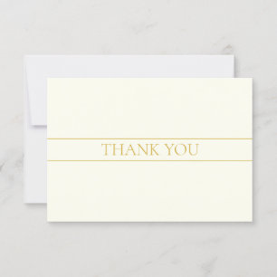 Tarjeta De Agradecimiento Texto simple elegante personalizable dorado blan