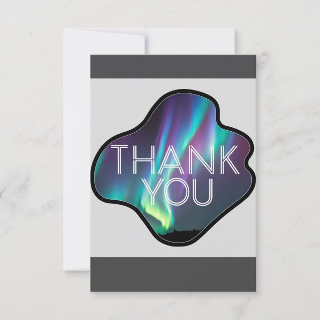 Tarjeta De Agradecimiento Thank You, Aurora Borealis  (Anverso)