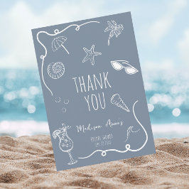 Tarjeta De Agradecimiento Thank You Beach Doodle Bridal Shower Card