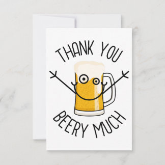 Tarjeta De Agradecimiento Thank You Beery Much - Silly Face