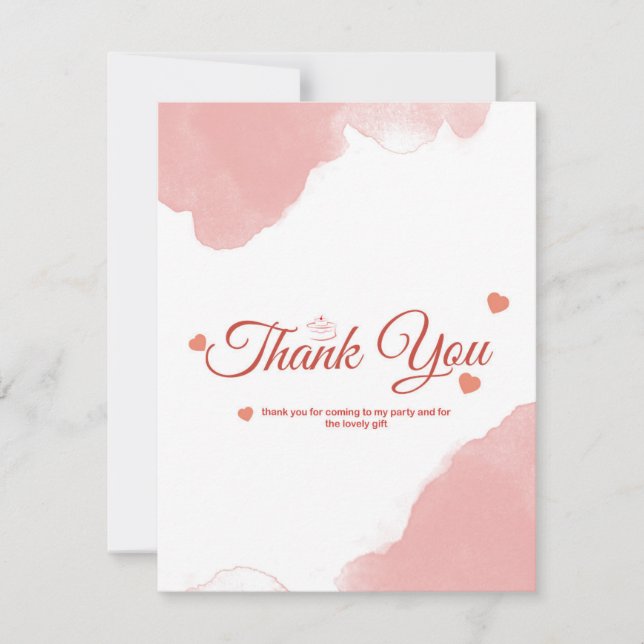 Tarjeta De Agradecimiento Thank You Card   (Anverso)