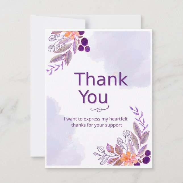 Tarjeta De Agradecimiento Thank You Card  (Anverso)