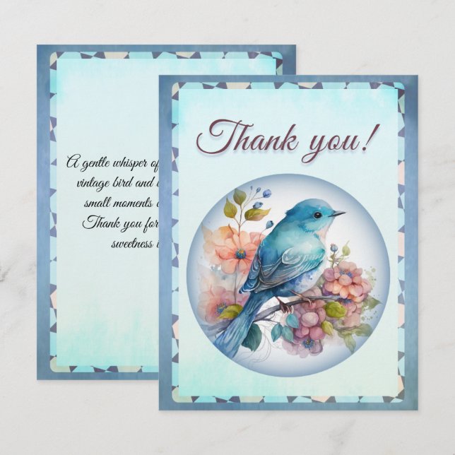 Tarjeta De Agradecimiento thank you card, elegant and chic  (Anverso / Reverso)