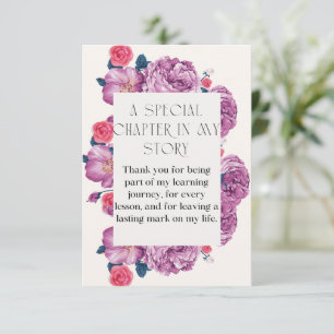 Tarjeta De Agradecimiento thank you card for teacher
